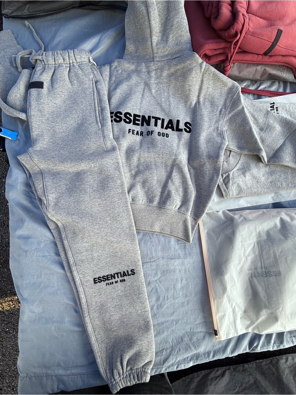 Fear of God Essentials dark otm Hoodie & Joggers Set kids